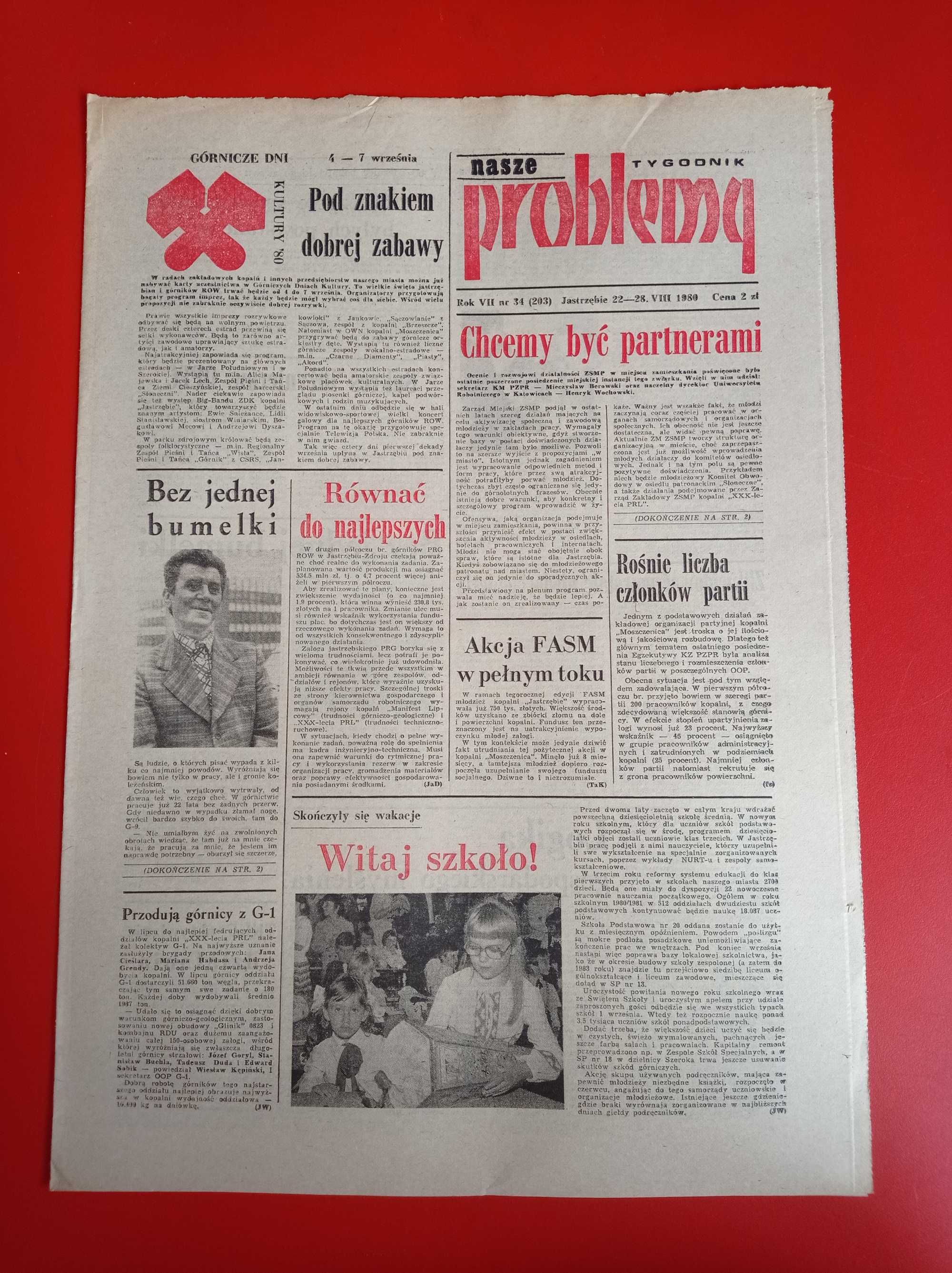 Nasze problemy, Jastrzębie, nr 34, 22-28 sierpnia 1980