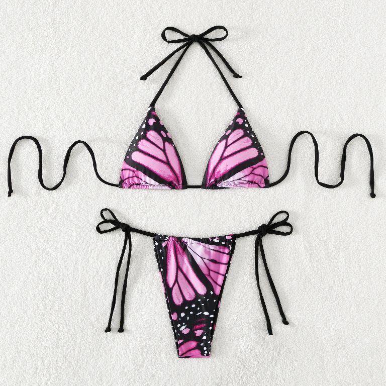 Sexy Bikini - Egzotyczny Dwuczęściowy Strój Kąpielowy z Wiązaniami - S