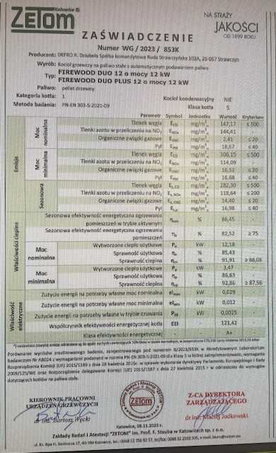 DEFRO Firewood Duo  12 kW kocioł na drewno i pellet  5 KLASA ECODESIGN