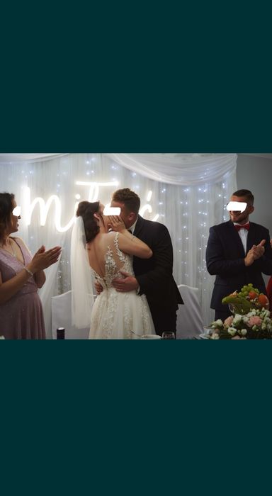 Suknia ślubna 38/40 idealna + welon krótki oraz długi + tren