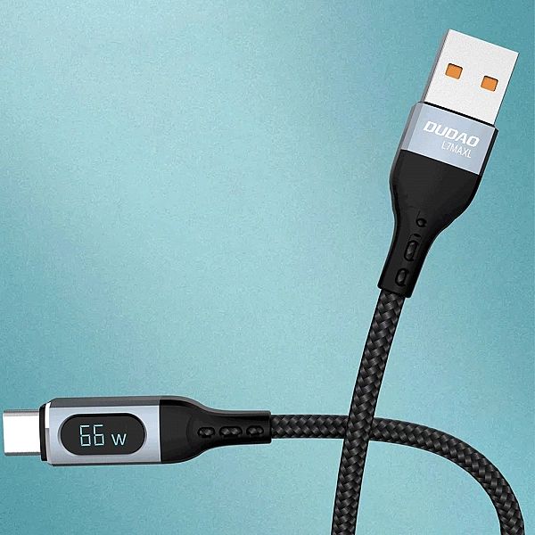 Dudao kabel USB - USB Typ C szybkie ładowanie PD 66W 1m czarny (L7Max)