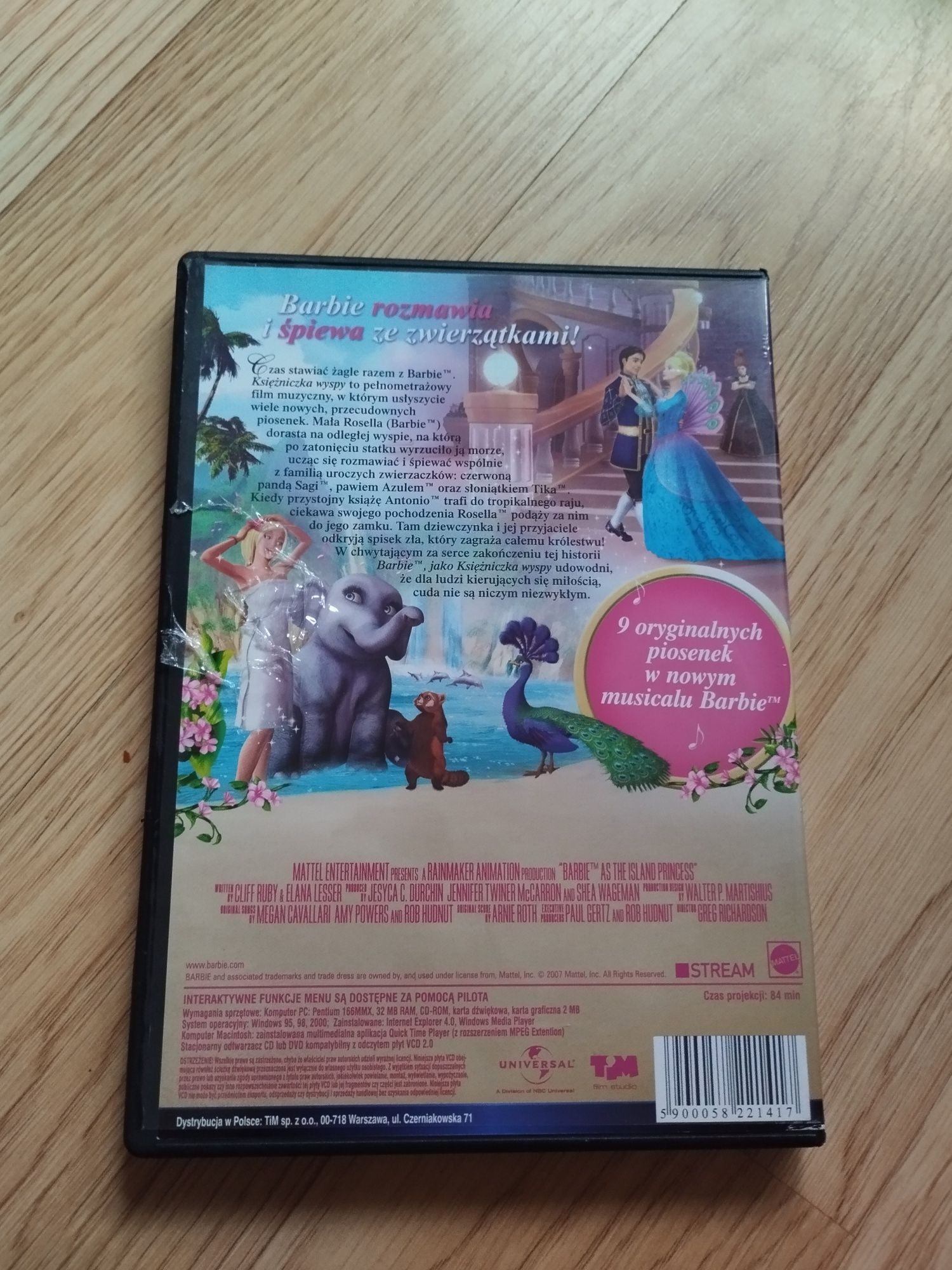 Płyta VCD z bajką barbie jako księżniczka wyspy