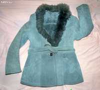 Zimowy Płaszcz krótki Zimowa kurtka skórzany rozm. 38 damski
