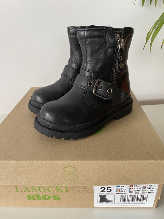 Skórzane buty Lasocki kozaczki dla dziewczynki 25