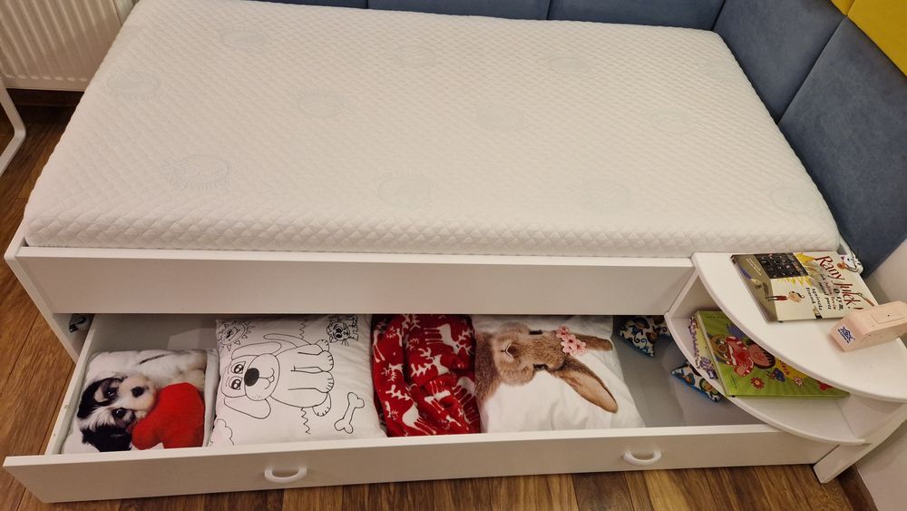 Łóżko dziecięce białe  Meblik 174/96, podwójne