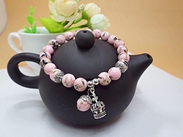 Pulseira de cristal natural Rosa