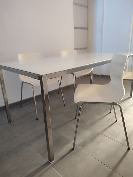 IKEA Torsby stół szklany chrom taras salon kuchnia