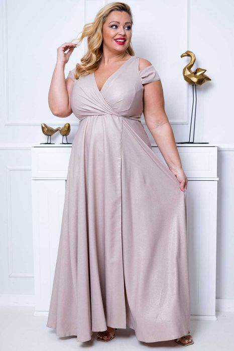 Wieczorowa długa sukienka brokat 42 44 nowa