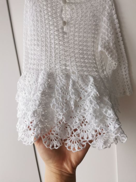 Komplet Sukienka na chrzest ręcznie robiona