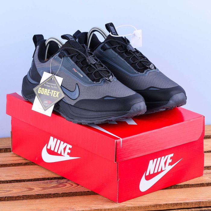 (2132) Термо Зимові Чоловічі Кросівки Nike Air Zoom сірий з чорним