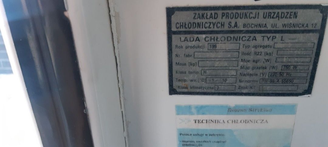 Lada chłodnicza 200cm typ L Bochnia