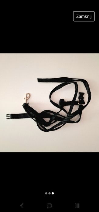 Czarne stylowe szelki dla kota na spacer solidne regulowane

Długość 1