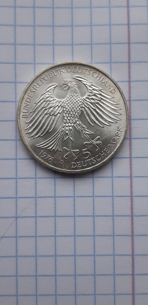 Монета 5 марок Германия