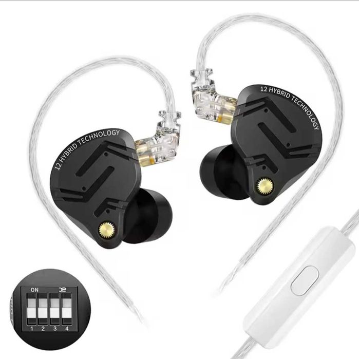 Słuchawki dokanałowe hybrydowe KZHIFI KZ ZS12 PRO X Mic Switch