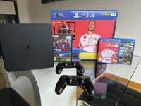 PlayStation 4 Slim 1Tb + 2 comandos + FIFA 20