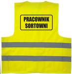 kamizelka odblaskowa, kamizelka z nadrukiem pracownik sortowni