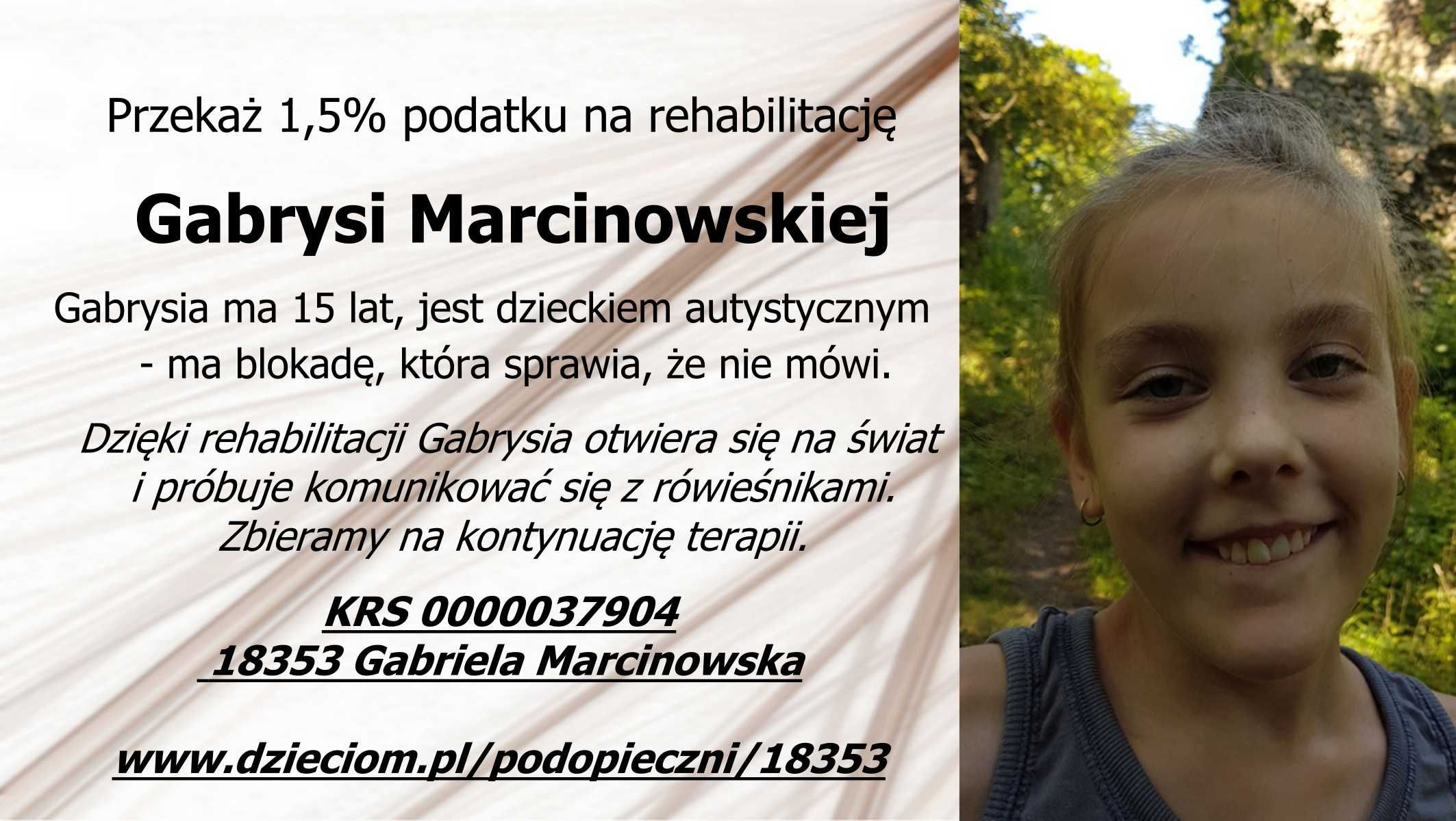 Charytatywnie dla Gabrysi 1.5% podatku - Świebodzice. Rozliczenia PIT.