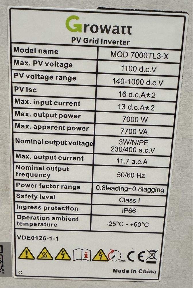 Falownik, inwerter GROWATT MOD 7000TL3-X