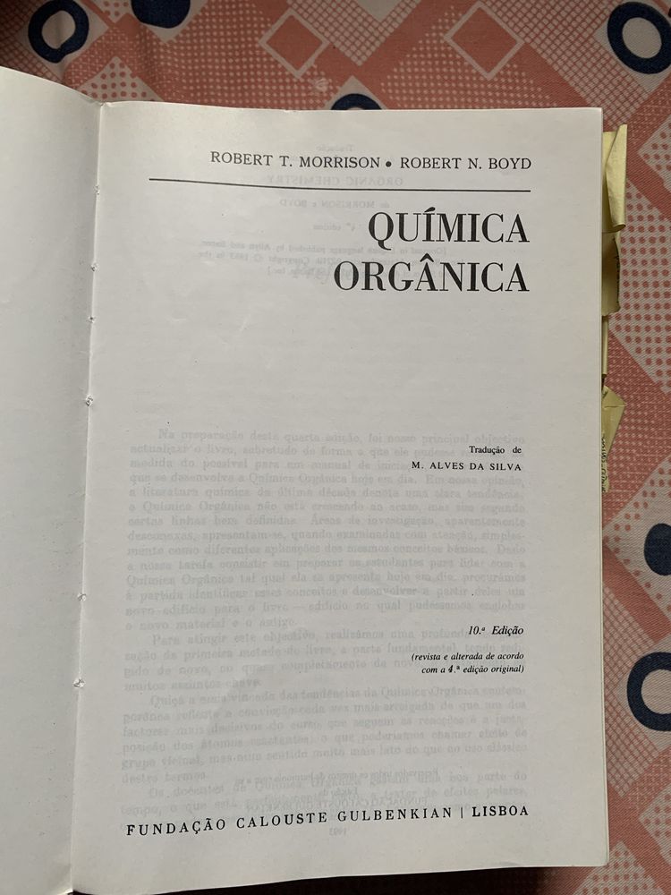 “Química Orgânica” de R. Morrison e R. Boyd, 10a edição