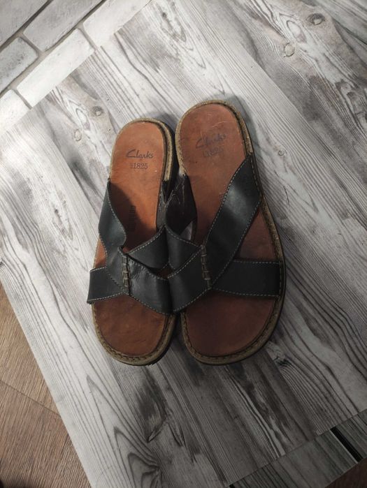 Шкіряні шльопанці Clarks, розмір 40