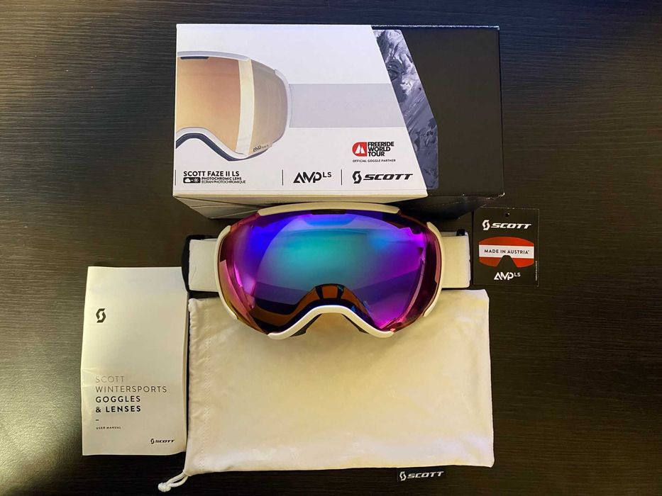 Нова Лижна Маска Scott Faze II white / Enhancer Red Chrome Cat. S2