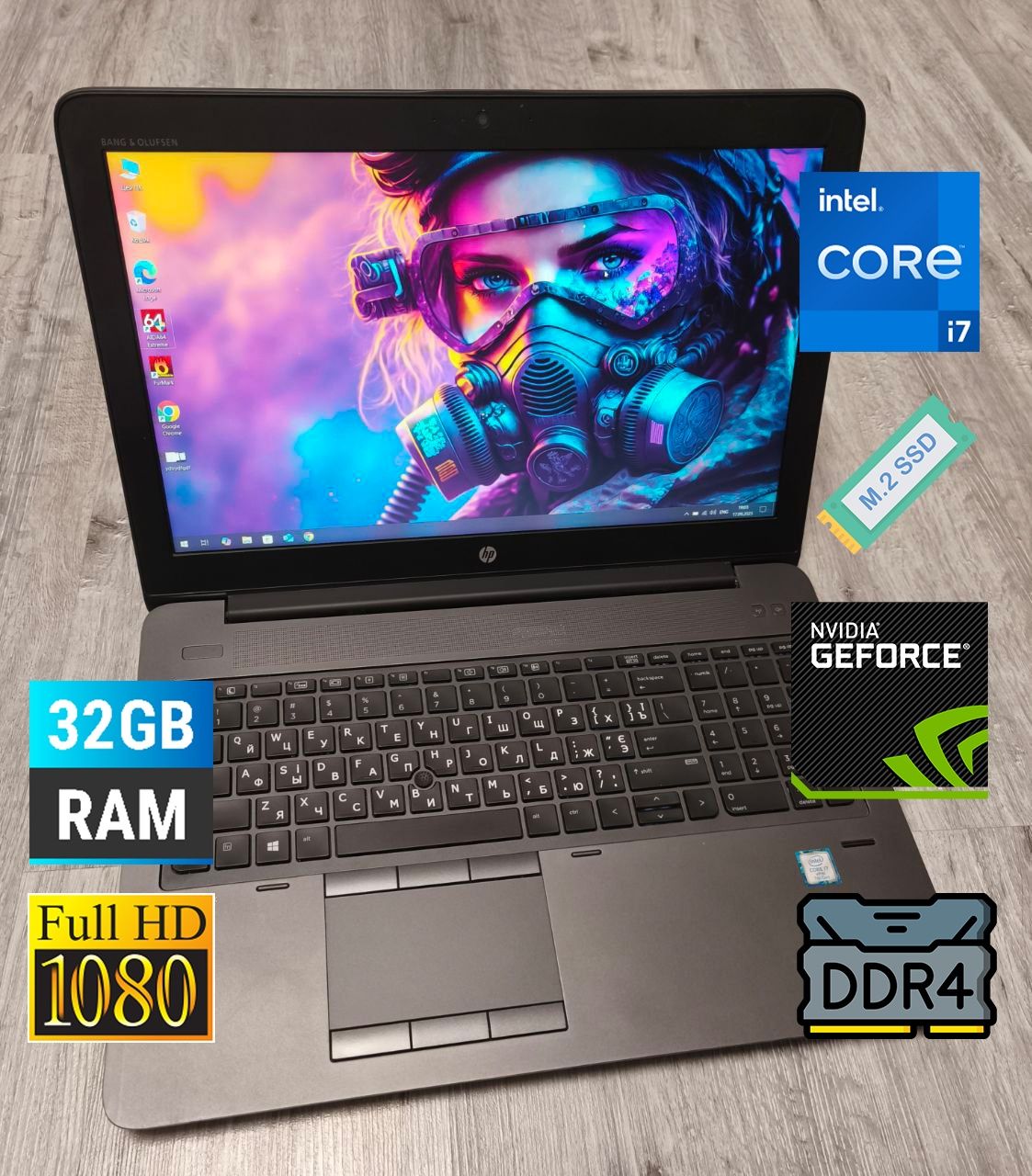 Ігровий великий ноут 32/512/GDDR5/SSD/FullHD IPS/Type-C/NVIDIA/I7 для