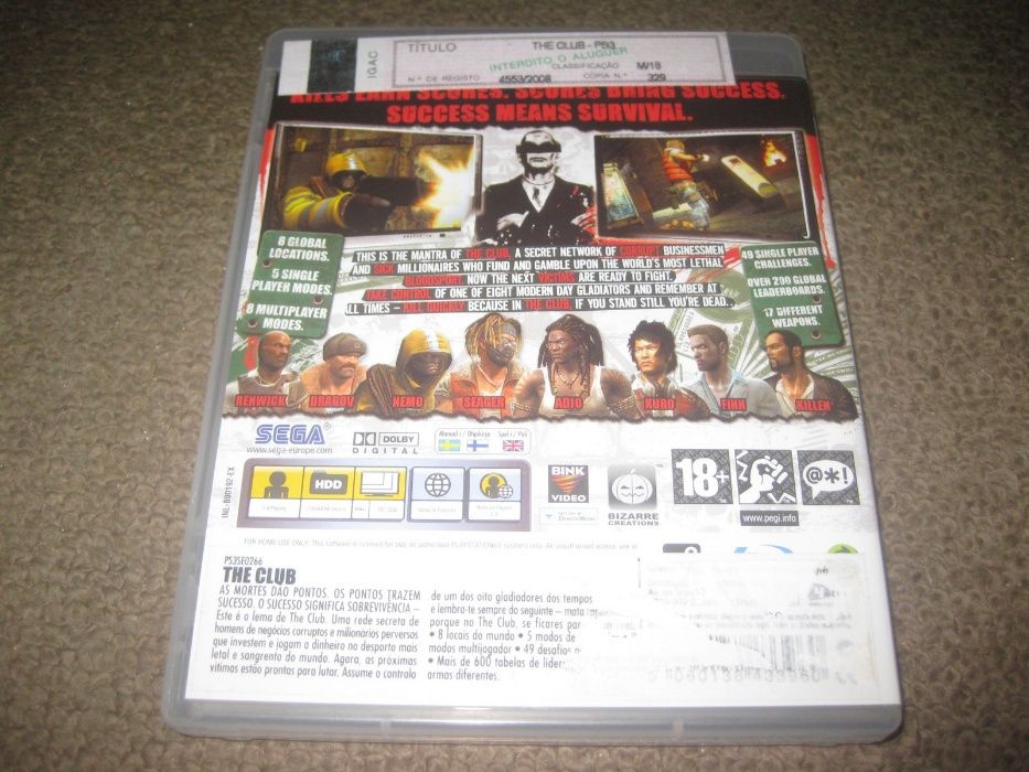 Jogo "Club" para PS3/Completo!