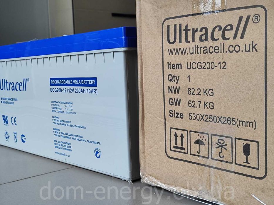 Аккумулятор гелевый UCG 200-12 V В 200Ah Ач GEL Акумулятор для ИБП ДБЖ