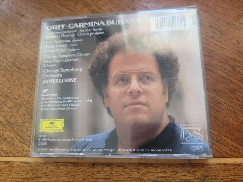 CD Orff Carmina Burana (dyr. J.Levine) 1985 DG