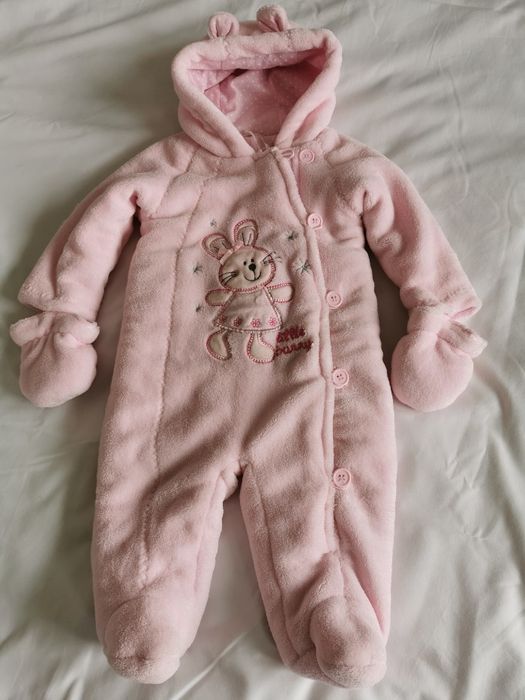 Tani Kombinezon z zajaczkiem 3-6m 68 cm mieciutki lekki nowy