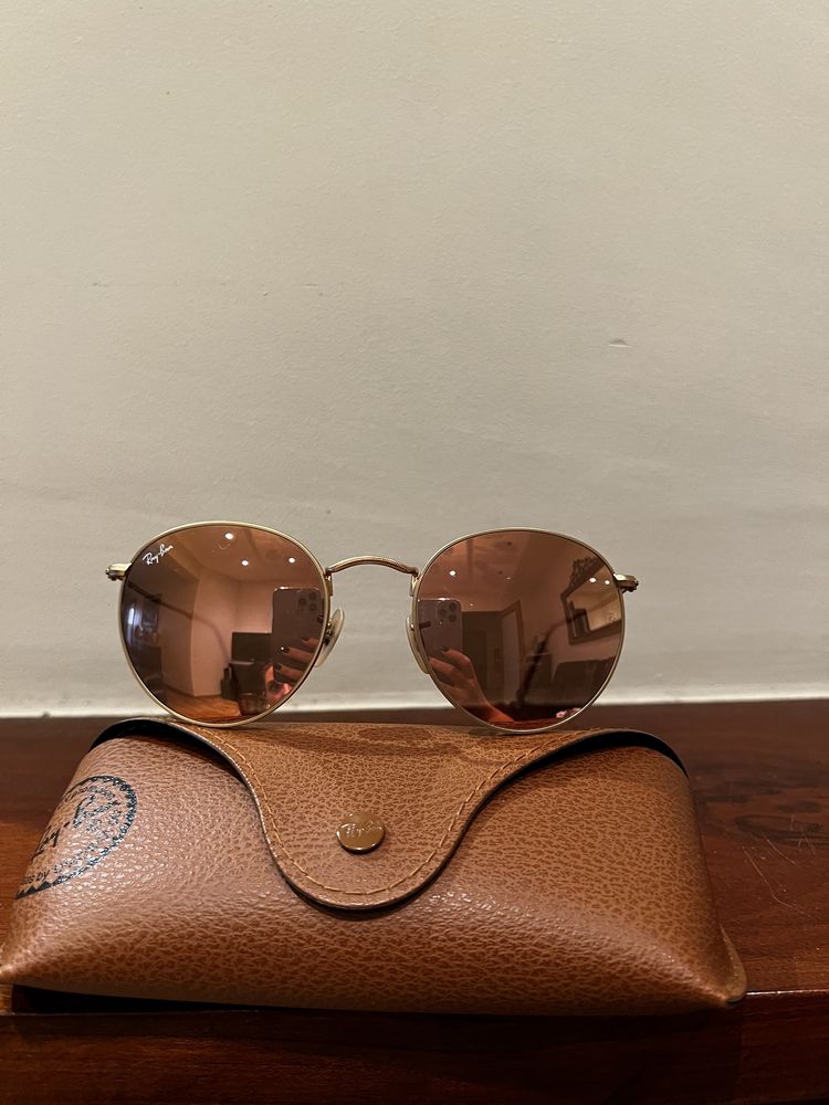 Óculos Sol Ray Ban dourados - originais - novos