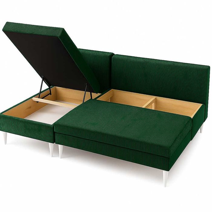 Narożnik Do Salonu BOSS Kanapa Sofa Rozkładana 2 Pojemniki Na Pościel