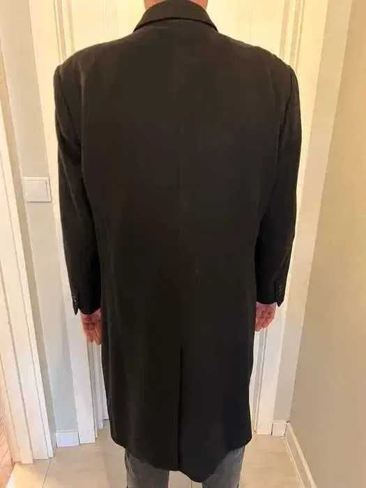 Klasyczny Długi Płaszcz Męski z Kaszmiru - Roz 58, Luksusowa Miękkość!