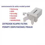 zatrzask klapki filtra pompy odpływowej pralki 4 sztuki