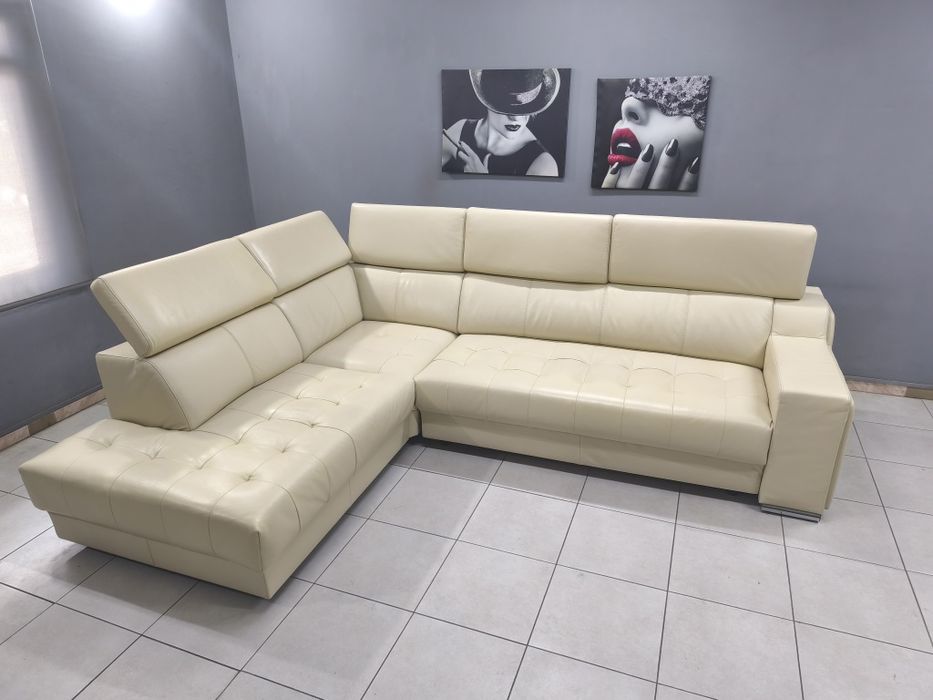 Шкіряний розкладний диван 290х225 см! Кожаный уголок