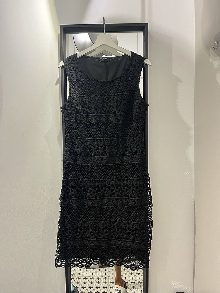 Black lace mini dress/Czarna koronkowa letnia sukienka Pogrzebowa mini
