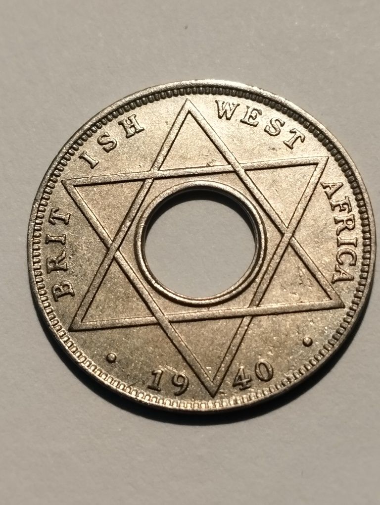 Moeda de 1/10 (um décimo) de Penny 1940 British West África