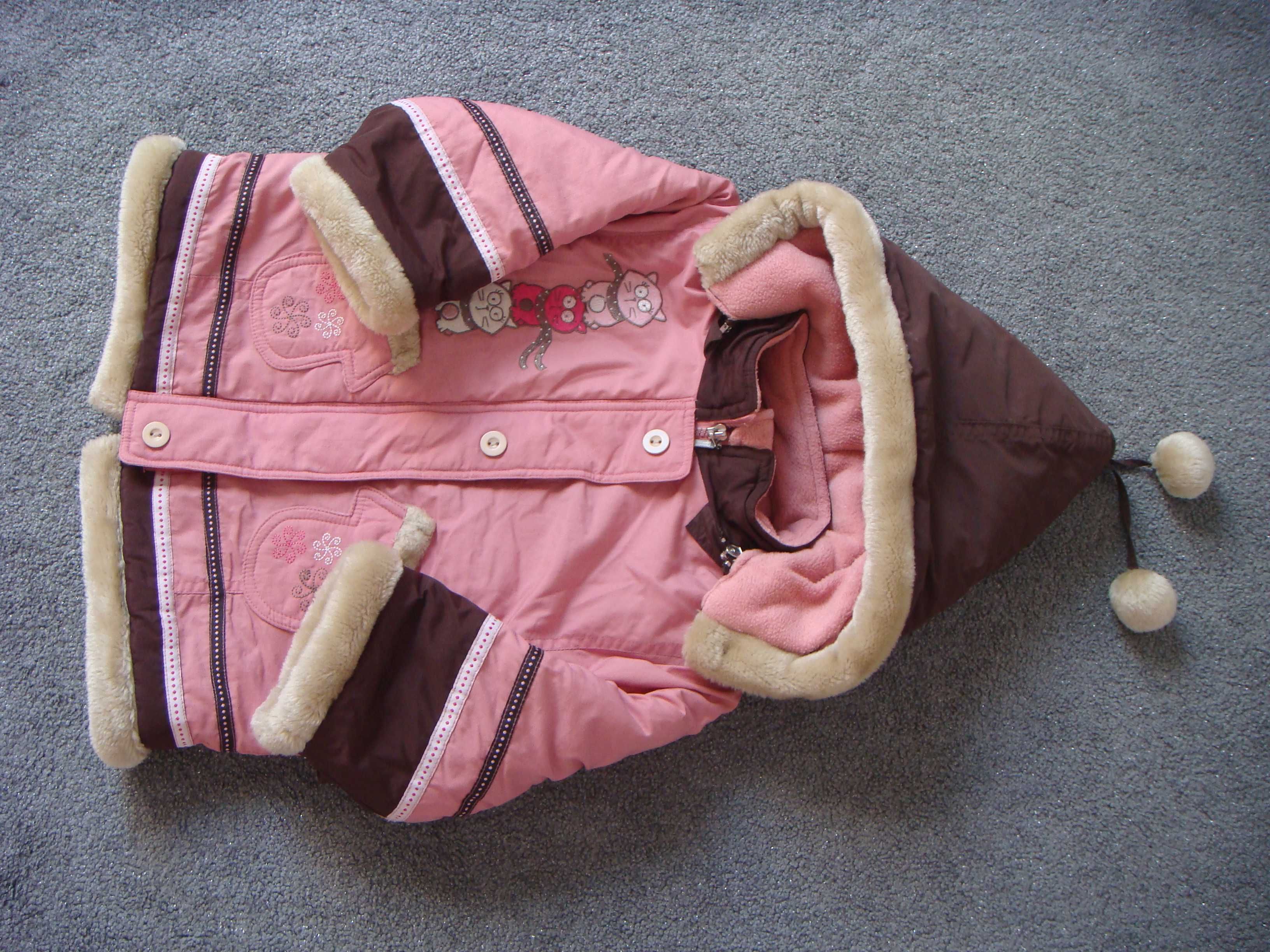 kurtka z kotkami Coolclub odpinany kaptur roz.98 - jak nowa