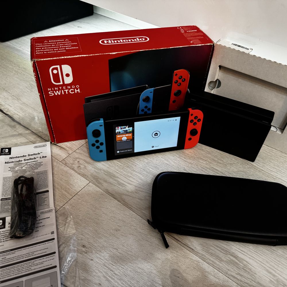 Nintendo Switch V2 Gwarancja Pełny zestaw konsola przenośna