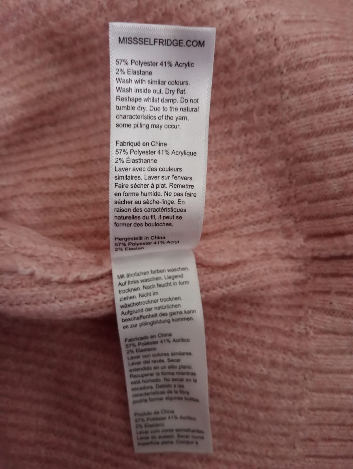 różowy sweter z golfem Miss Selfridge 36/S