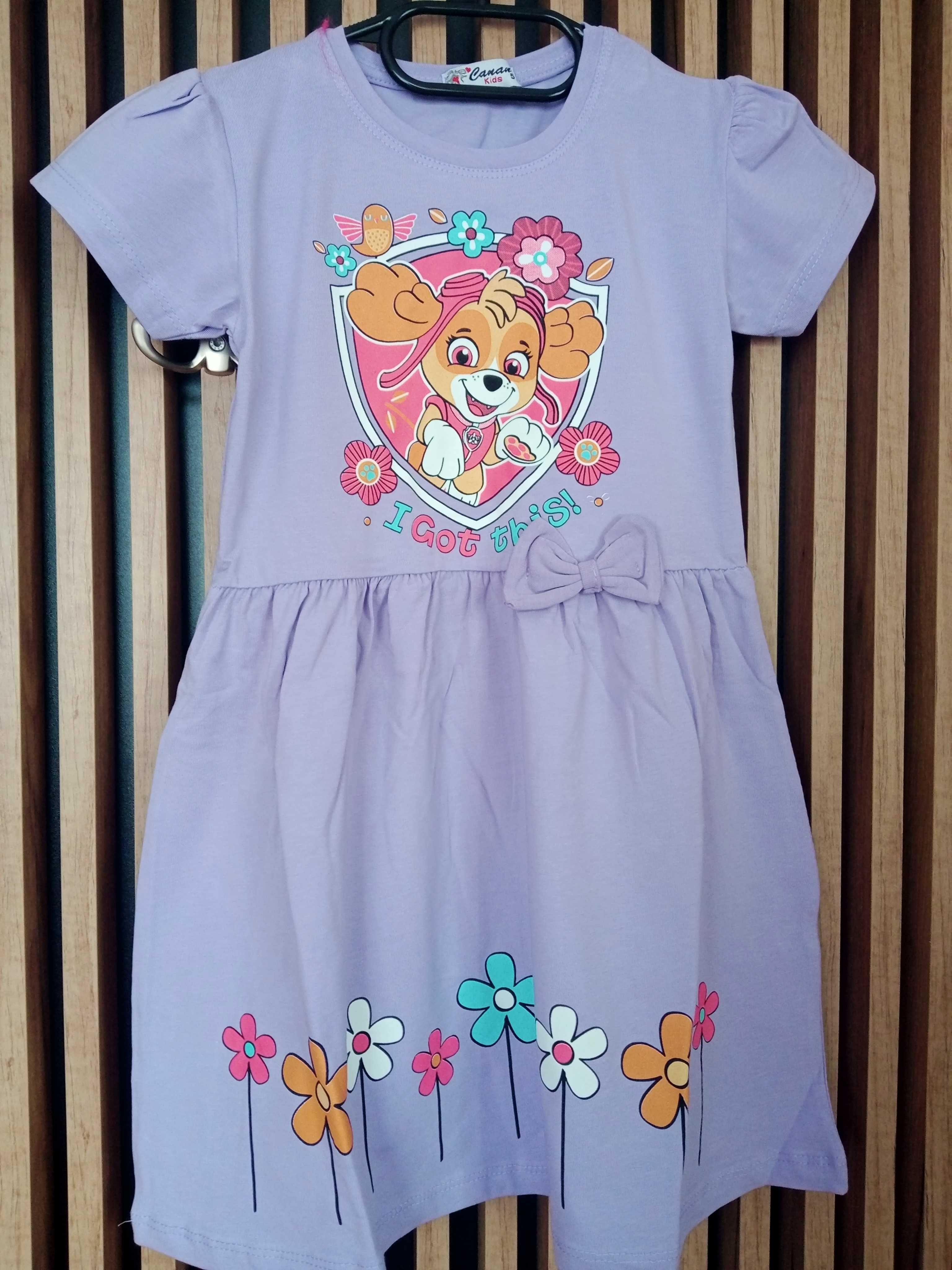 Nowa sukienka dla dziewczynki Psi Patrol fioletowa 98/104