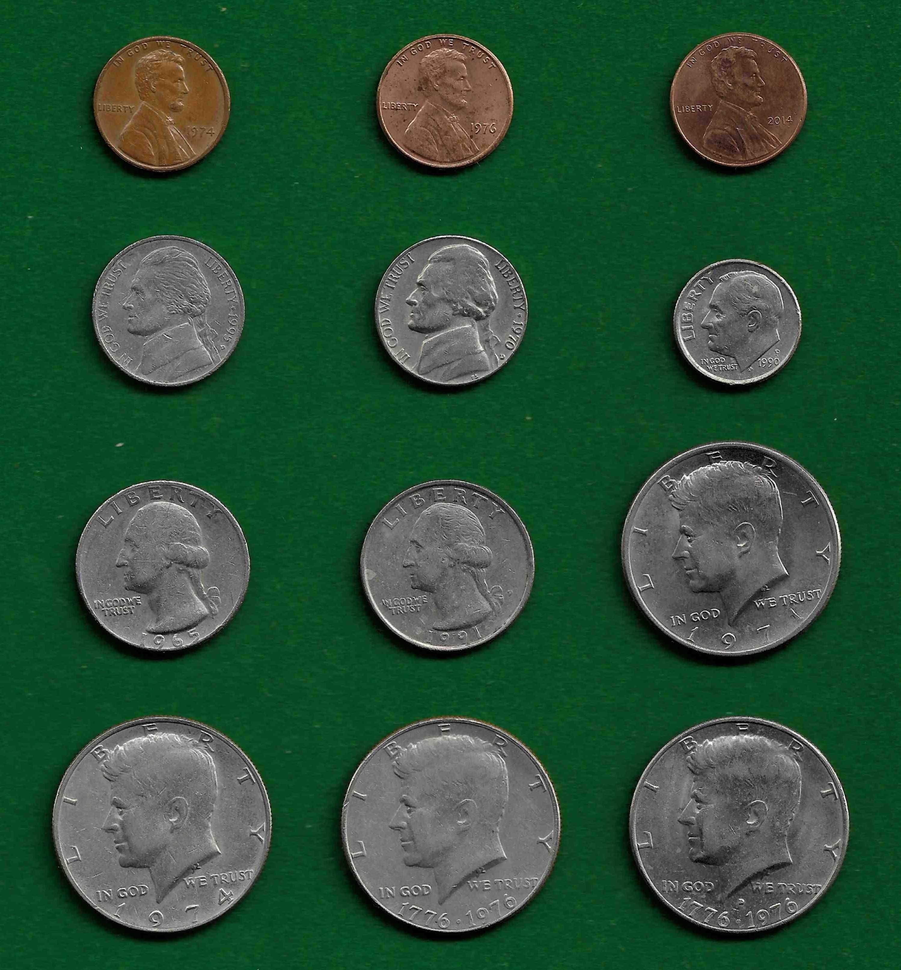 Coleção de (14) moedas - EUA