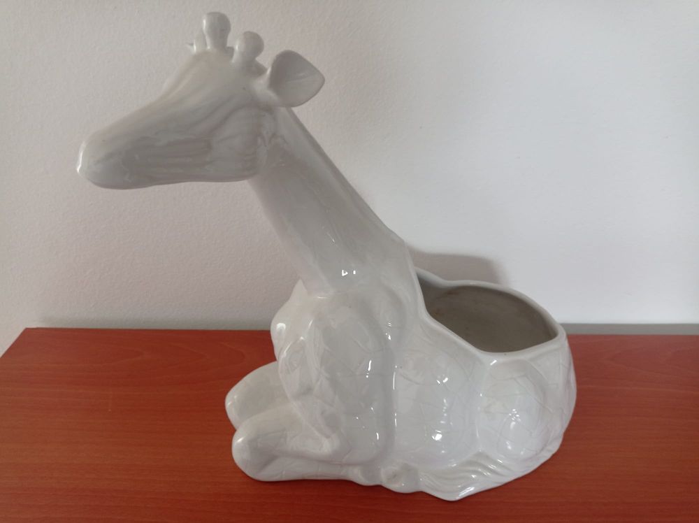 Floreira porcelana girafa vintage