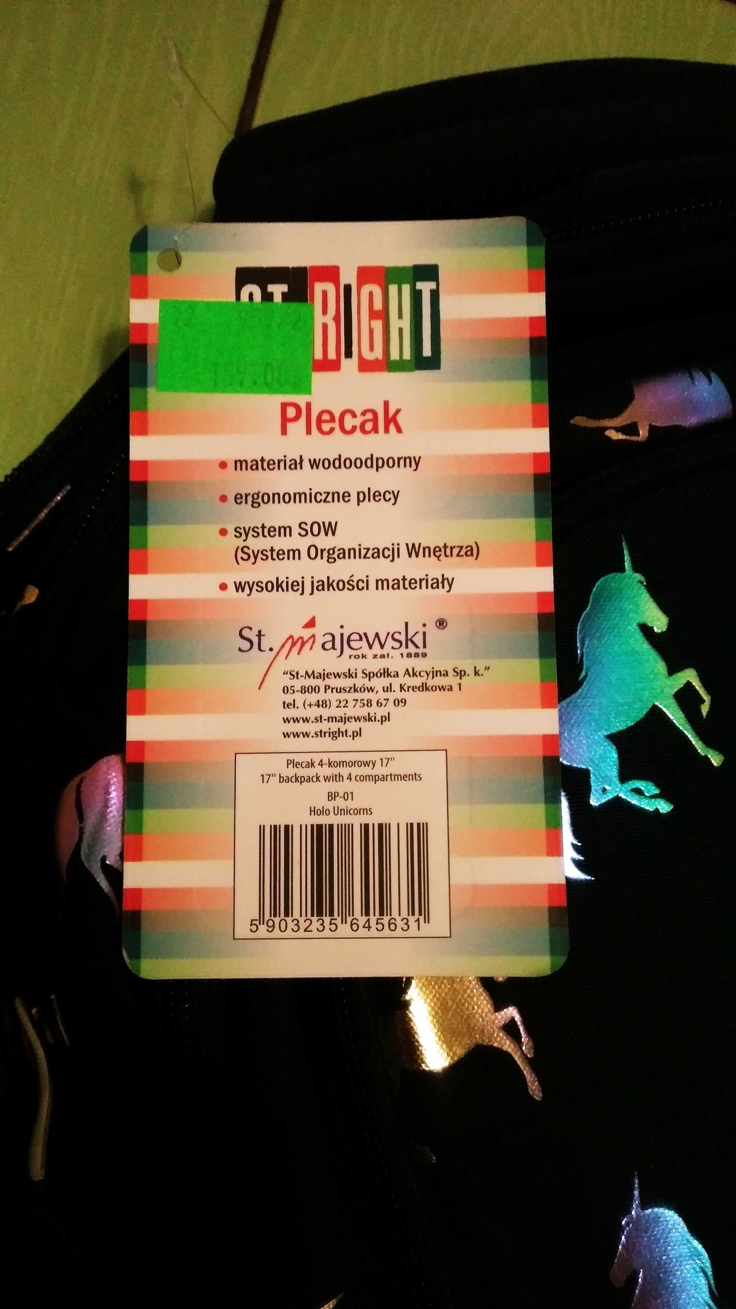 Nowy plecak ST.RIGHT