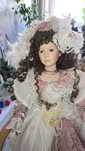 Przepiękna porcelanowa duża salonowa lalka