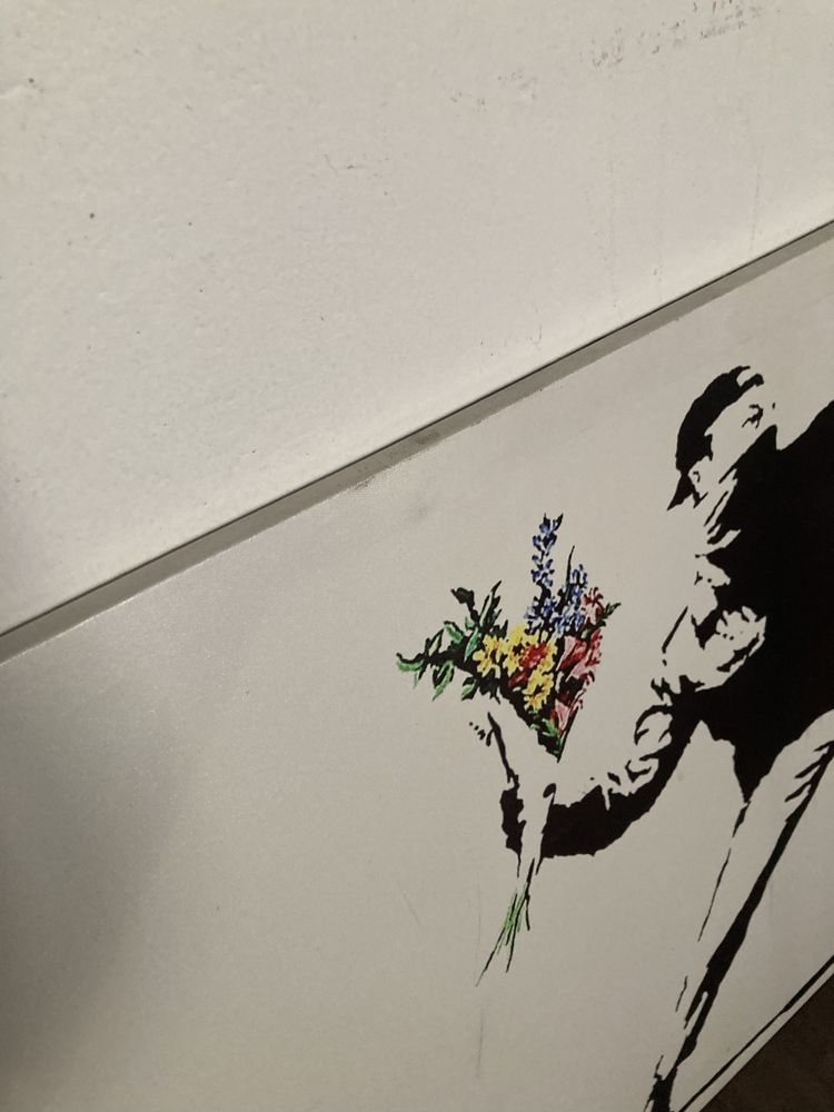 Banksy The Flower Thrower obraz na płótnie