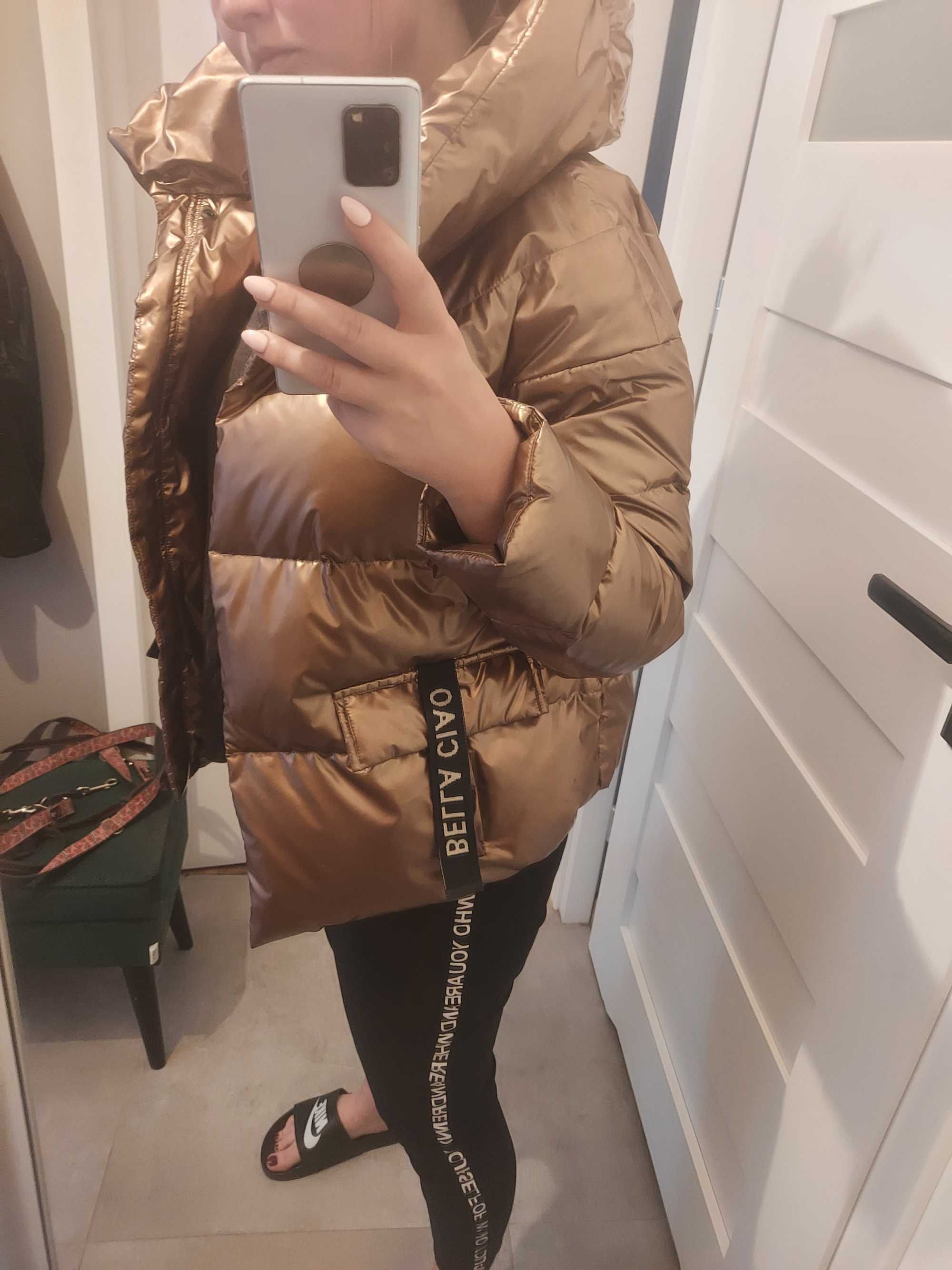 Kurtka puchowa miedziana