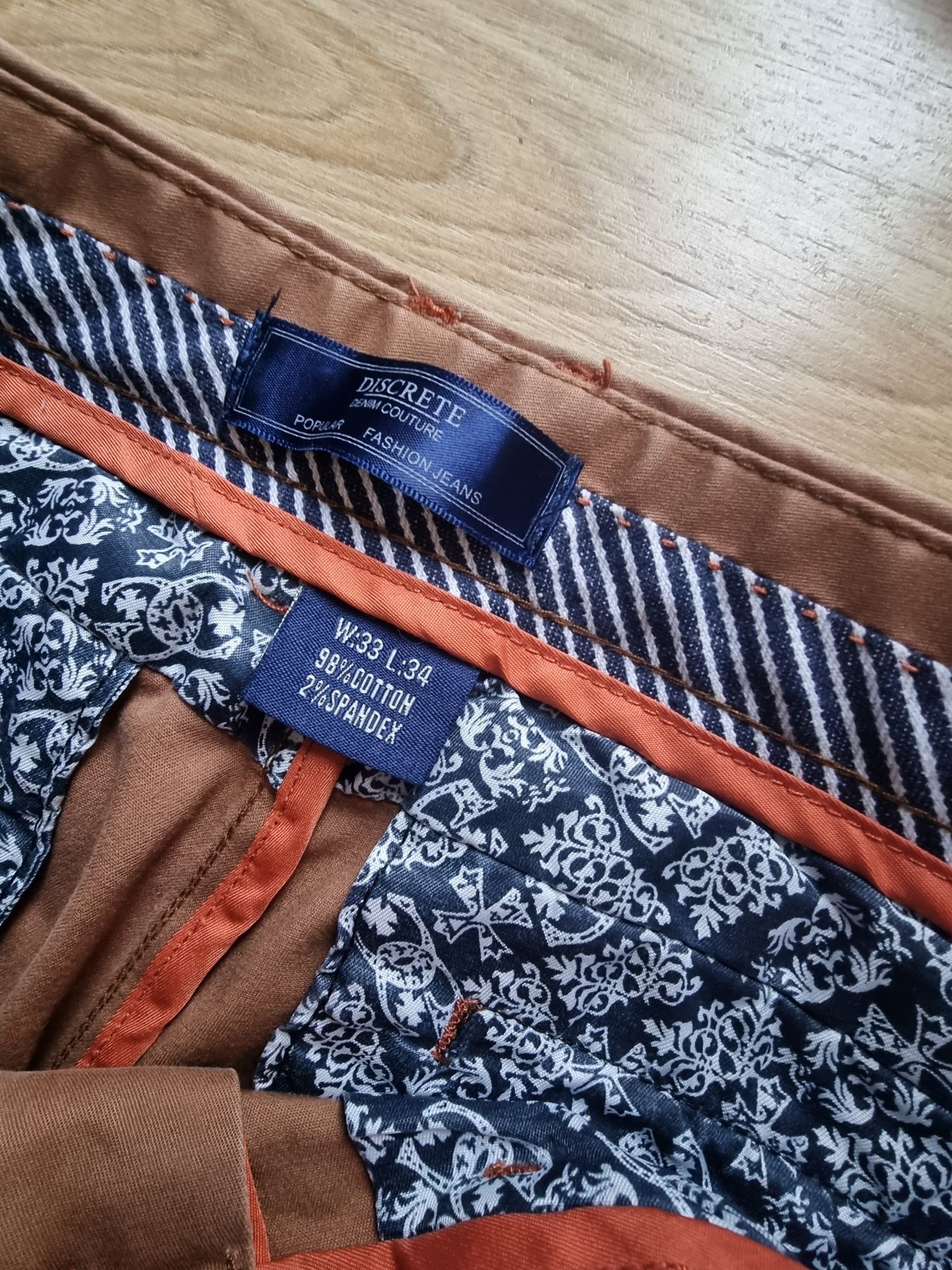 Eleganckie spodnie męskie Discrete denim coulture  M w33 l34
