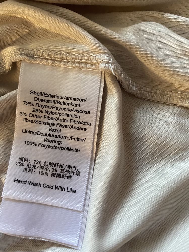 DKNY piękna beżowa sukienka na lato viskoza r. L/XL rozkloszowana