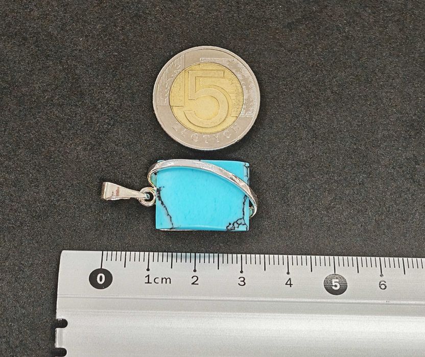 Zawieszka z Turkusem p925 4,65g 3,5x1,5cm Nieużywana